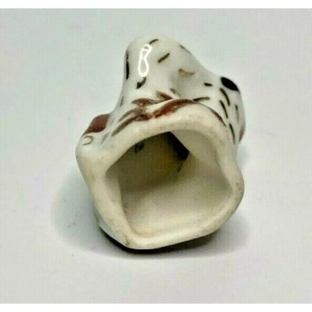 Vintage Chinese Hand Painted Zodiac Animal Shaped Thimble Porcelain Monkey U185